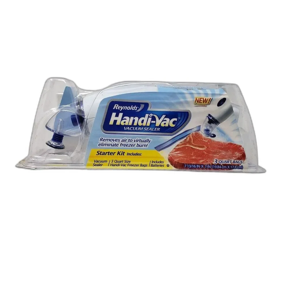 Reynolds Handi-Vac Vacuum Sealer Starter Kit 3 Quart Bags New Freezer System NEW